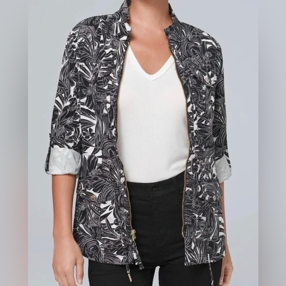 White House Black Market Tropical-Print Utility Parka
Jacket Size Small NWT